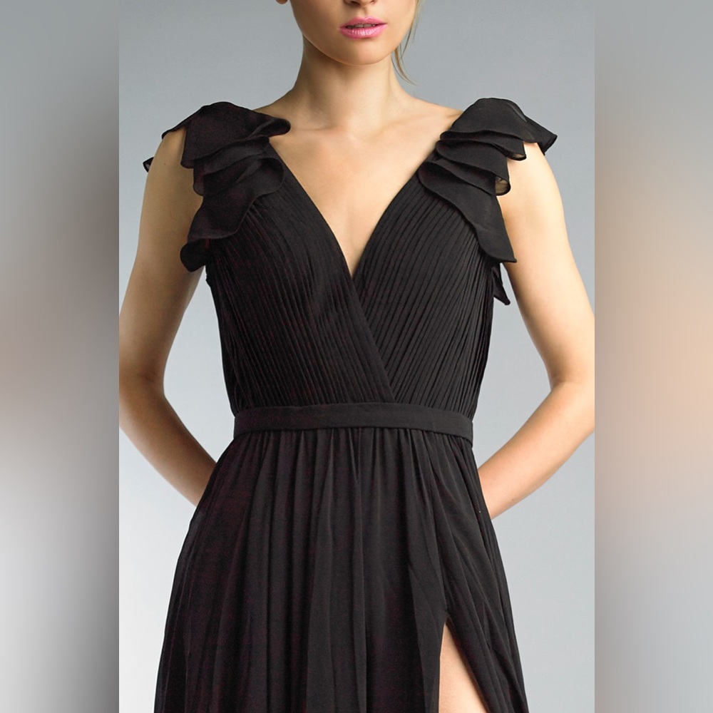 BASIX BLACK LABEL RUFFLE COLLAR EVENING DRESS - Picture 5 of 12